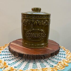 Olive Green Ceramic Cookie Jar